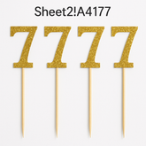 Glitter Gold Number 7 Picks - 4 Pack